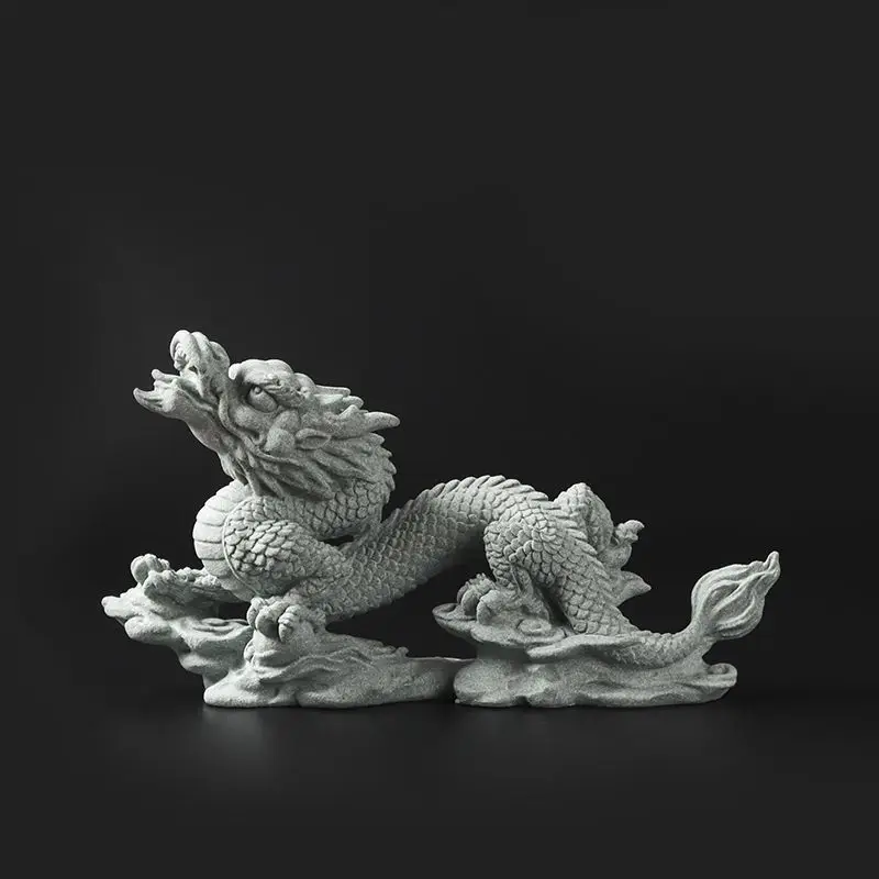 

New Chinese zodiac dragon tea pet ornaments to gather wealth creative green sandstone living room decorations