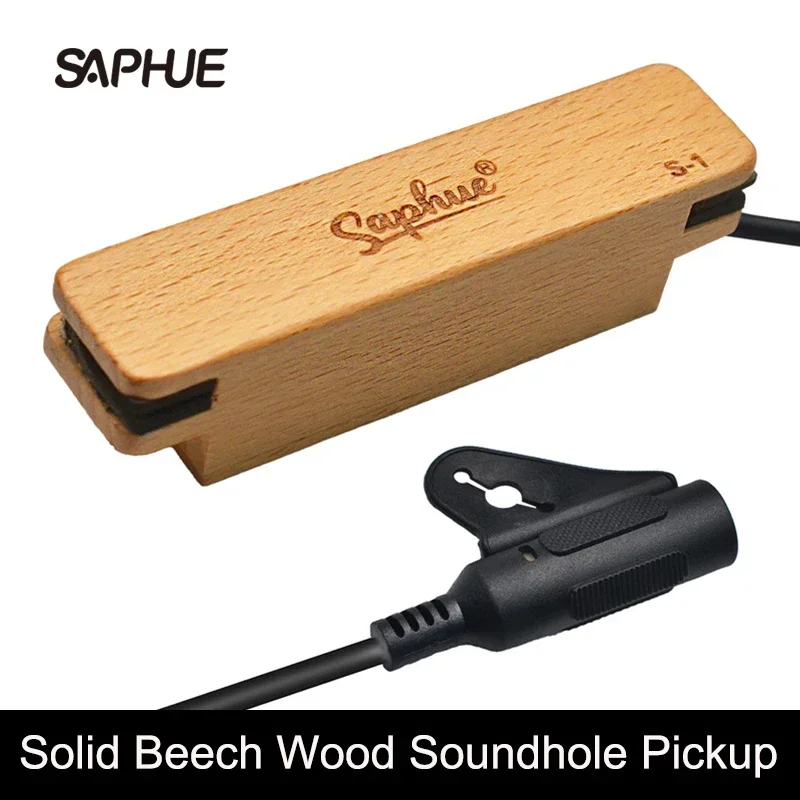 SAPHUE-Solid Beech Wood SoundHole Pickup , Alnico V Pickup , 6.35 Output , Magnet Pickup , Guitar Parts