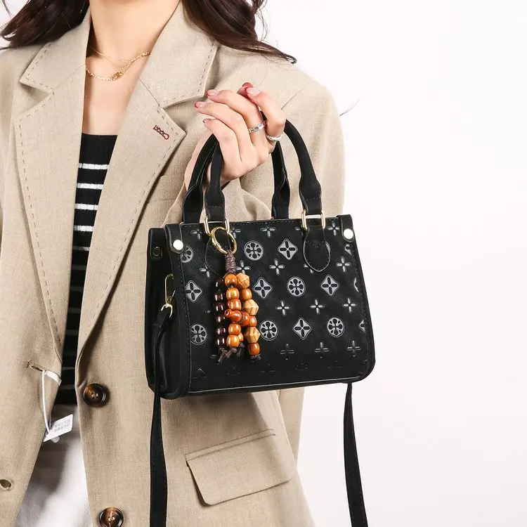 

2026 New Women's Retro Monogram Small Square Handbag, Fashion Versatile Shoulder Crossbody Bag