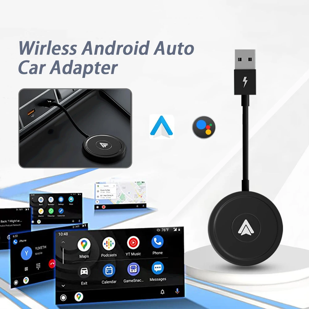 

New Carplay& Android Auto Mini Box Wireless Carplay Adapter Wired to Wireless Carplay For USB/Type C Dongle Plug And Play