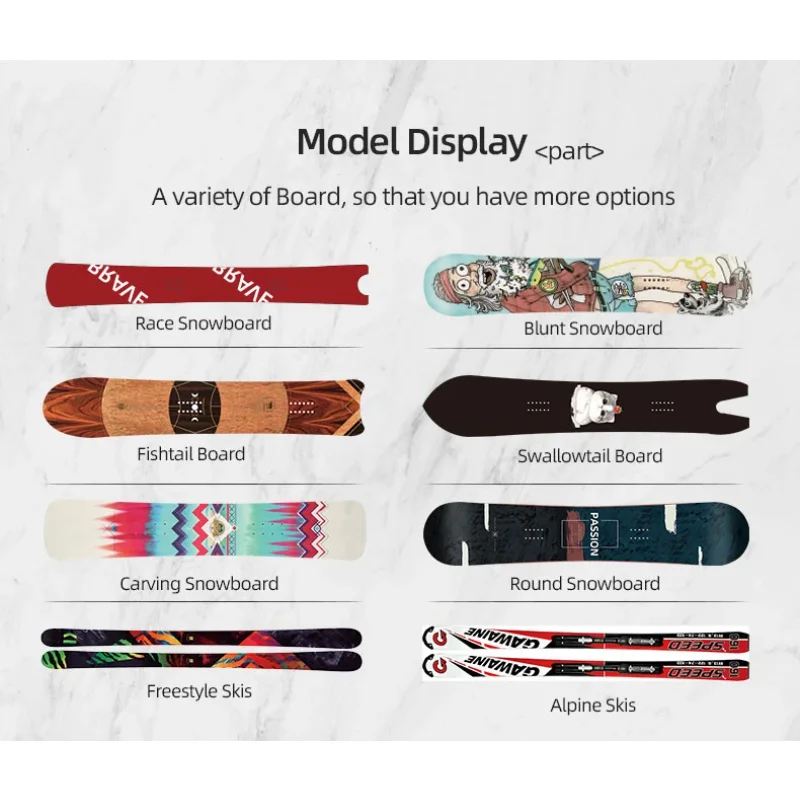 New Arrival OEM Powder Snow Board Customized Caving Snowboards Blunt Round Snowboard