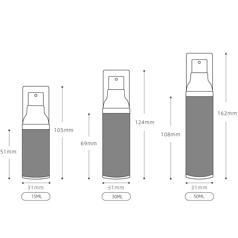 15ml 30ml 50ml 24pcs Airless Pump Bottles ,Perfume Lotion Cream Pump Container,Matte Colors Airless Travel Bottle Spray Pump