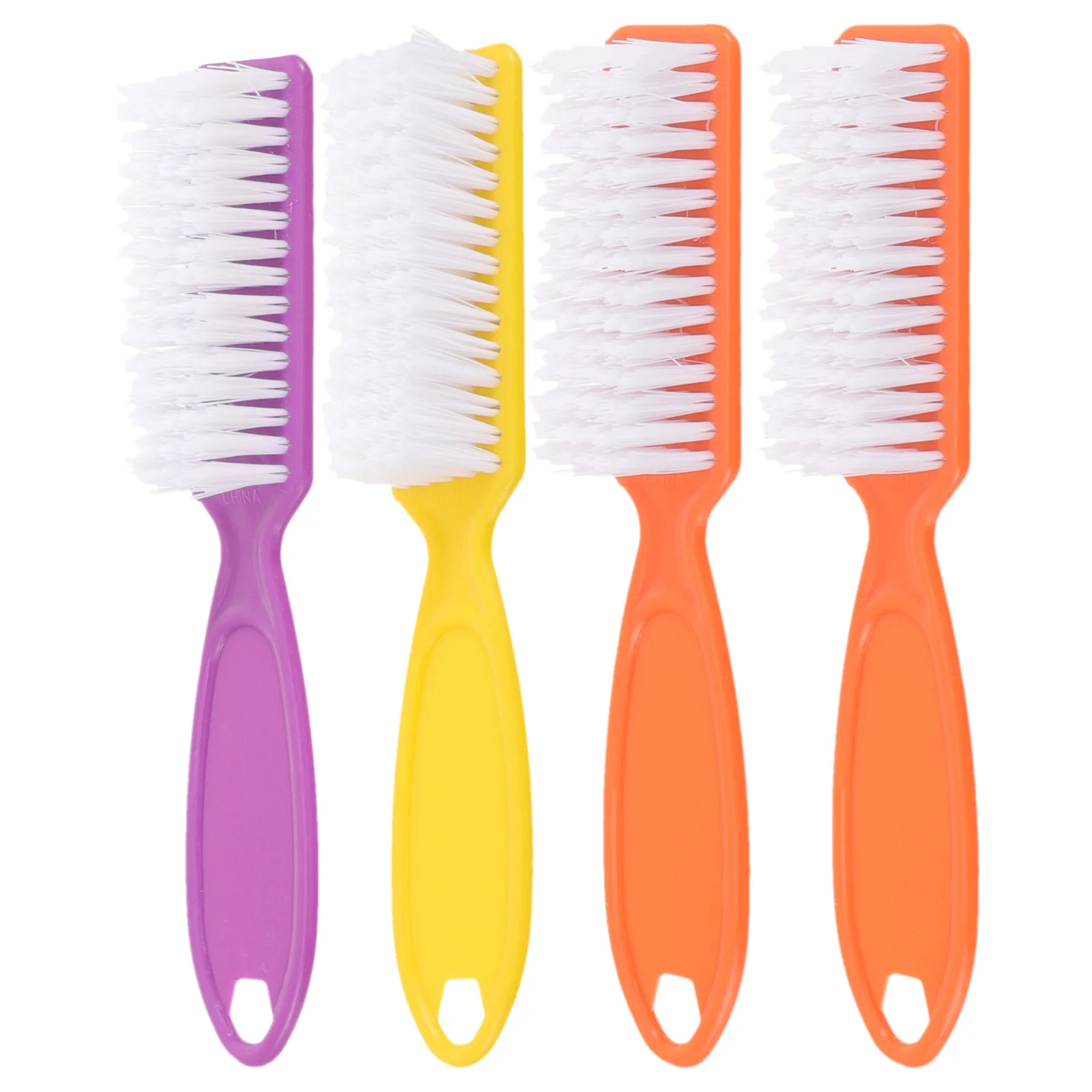 Brosse à ongles à Long manche en plastique, pour nettoyer la poussière après le vernis, poils souples, léger, Portable, Kit d'outils pour Nail Art, 4 pièces