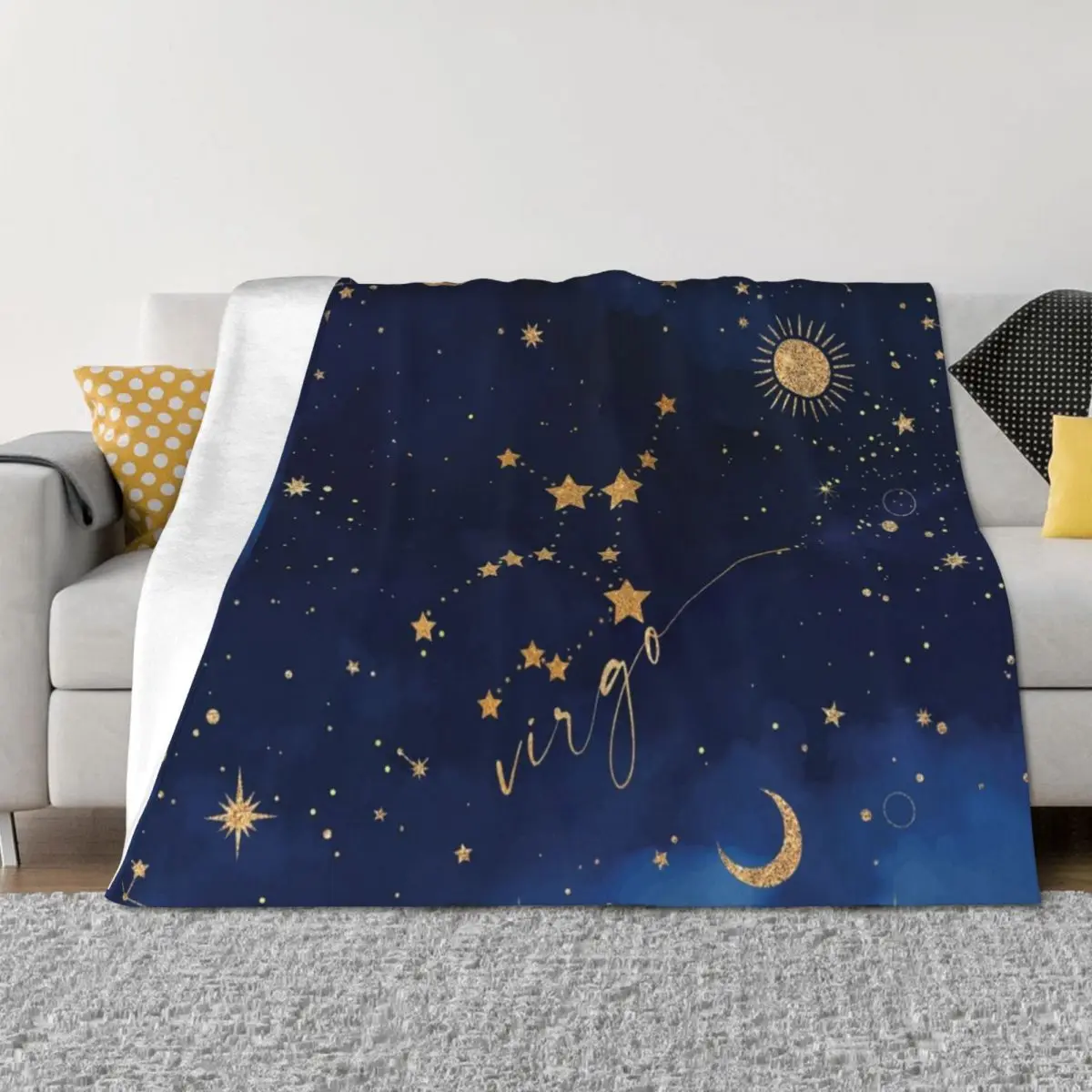 

Virgo Zodiac Constellation Throw Blanket Designers Decorative Beds Sleeping Bag Retros Blankets