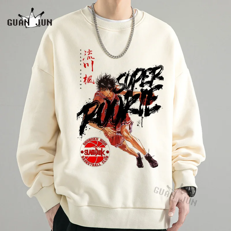 

Men Sweatshirts Anime Slam Dunk Rukawa Pullovers Hoodies for Men Cartoon Print Anime Hoody Harajuku Unisex Streetwear Tops