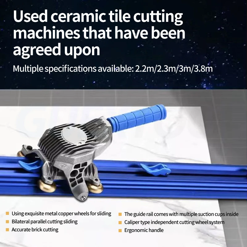 Máquina portátil de corte de azulejos cerâmicos Faca de alta precisão Track Push, Ardósia de piso, Faca de vidro