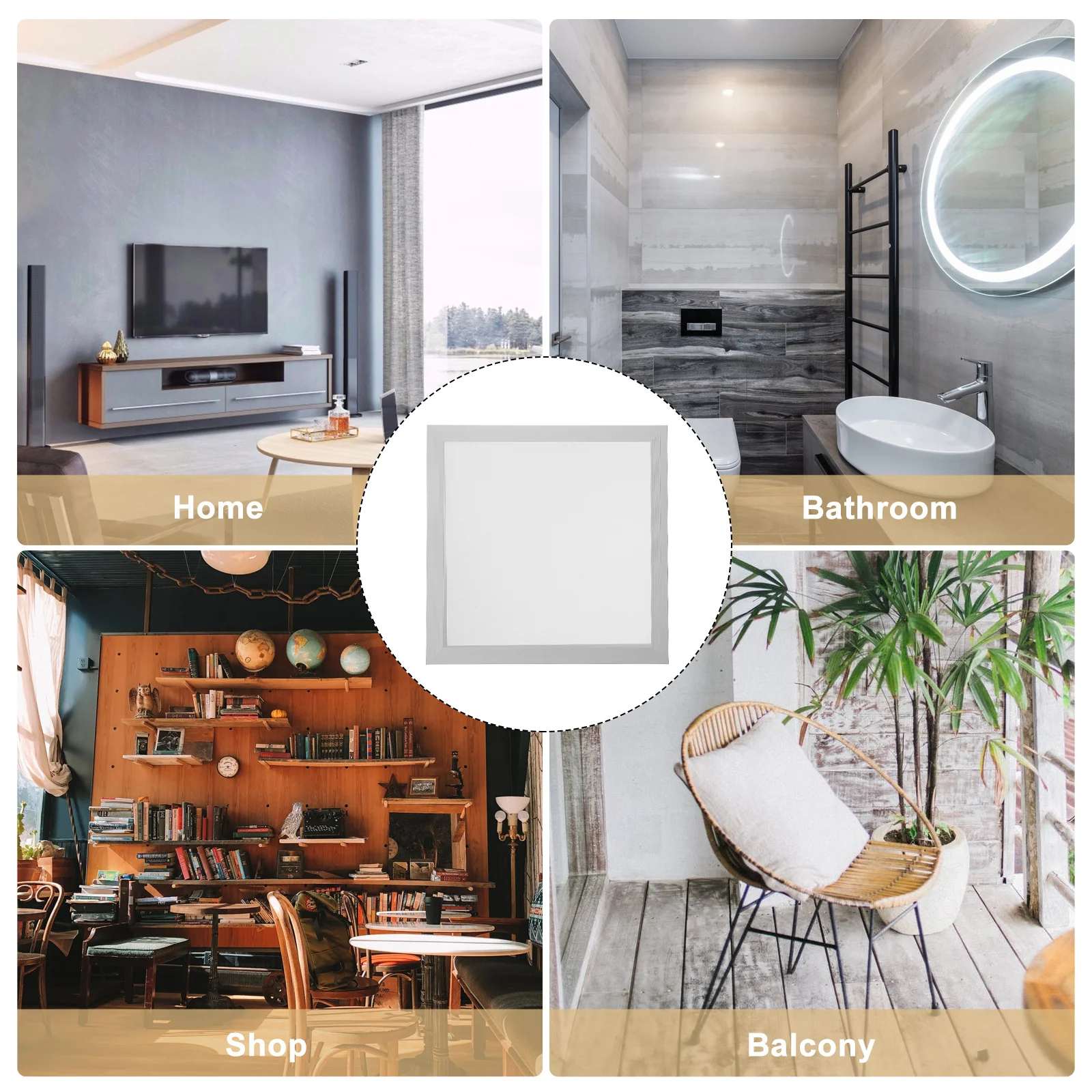 مربع الألومنيوم الاكريليك غطاء خفيف السقف بسيط أنيق غطاء مصباح السقف لغرفة النوم غرفة المعيشة ضوء يغطي #5