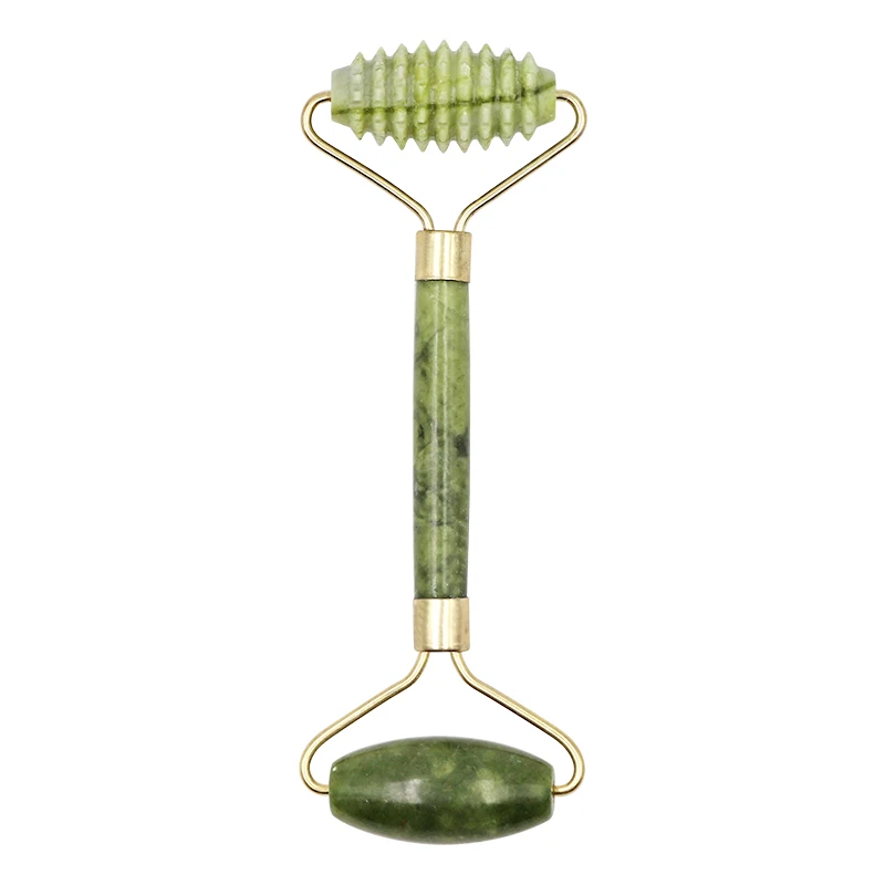Jade Roller ลูกกลิ้งนวดหน้าคู่หัวตา Face Massager หินธรรมชาติเข็มคอ Lift ริ้วรอยกระชับ