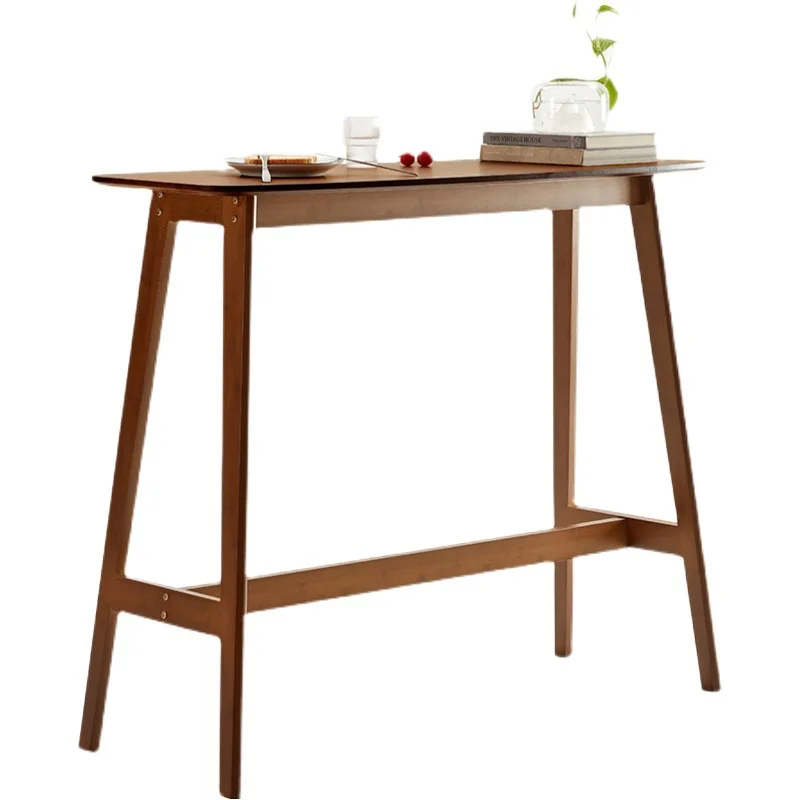 

wood tall table Household Round Creative simplicity Bar combination Against the wall Long wine Simple