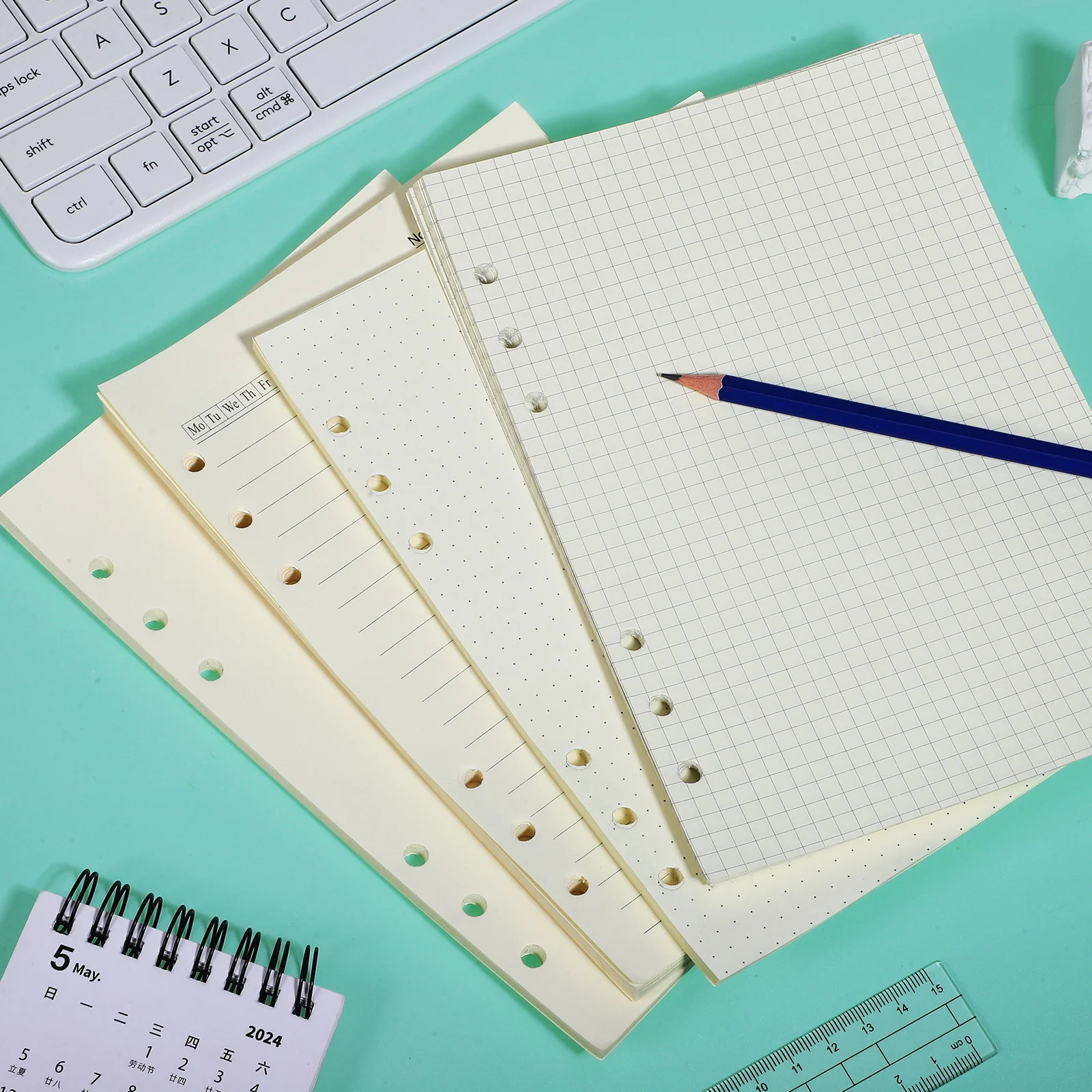 4 шт. сменный блокнот формата А5, вкладыши для планировщика, плотная бумага, подходит для письма, заметок, повседневной жизни