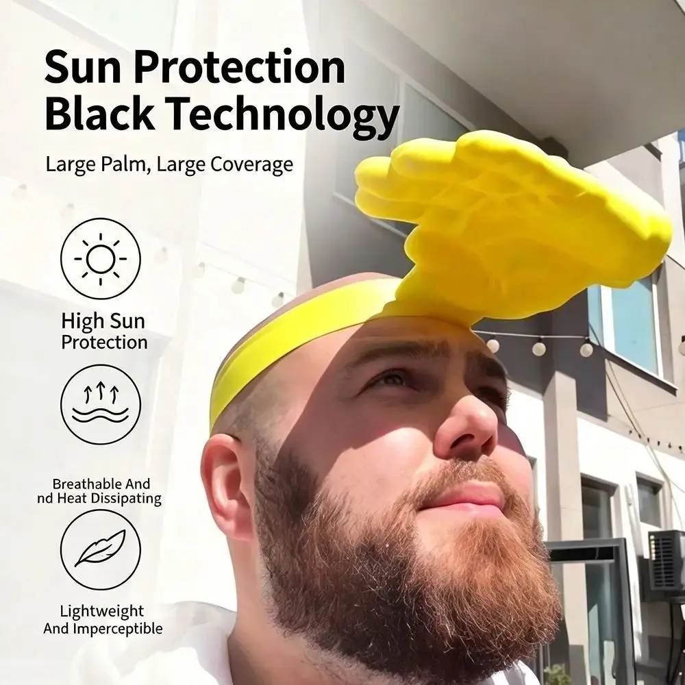 Eye atching Hand Shaped Sun Hat Trendy 3D Sun Hat Interesting Adjustable Headband Novel Photo Props Camping Beach Party Travel