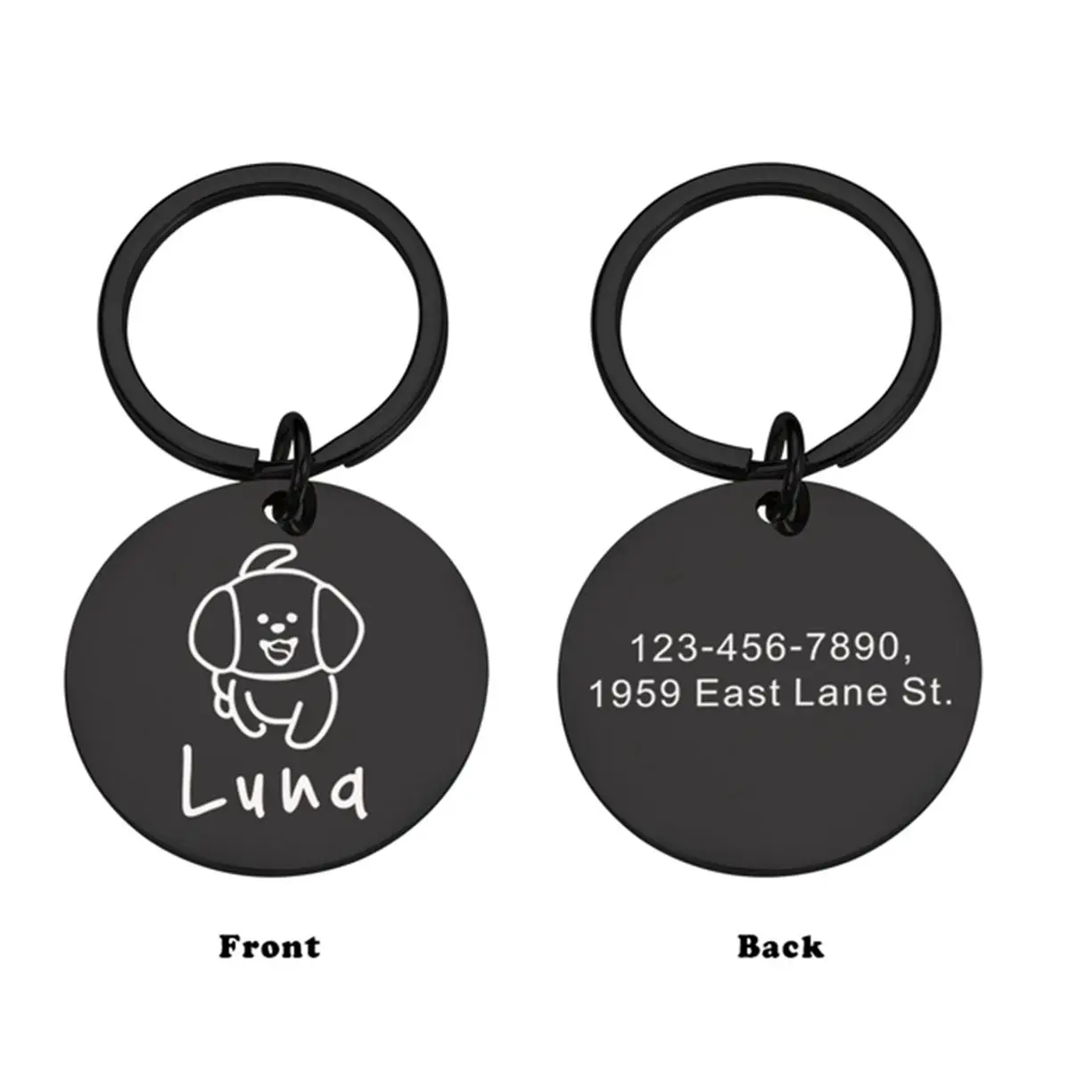 Customized pet nameplates, personalized laser engraved circu