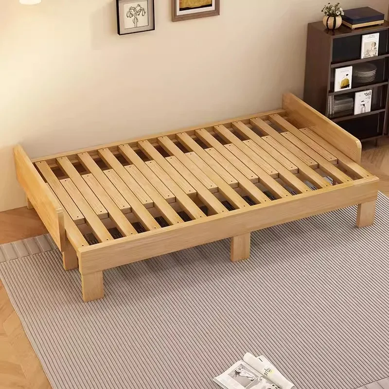 Foldable solid wood sofa bed dual-purpose telescopic bed small apartment double sitting and lying push-pull bed living room mult