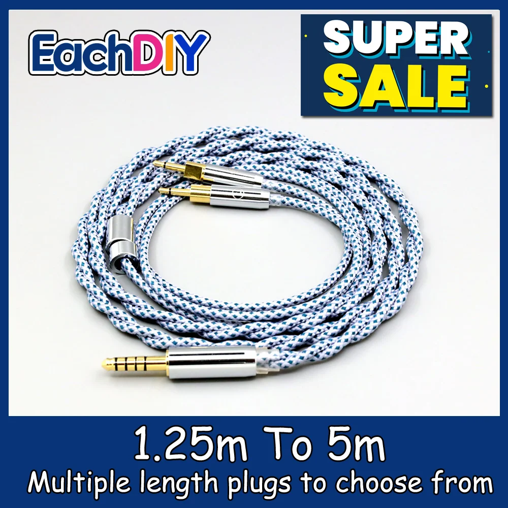 

99% Pure Silver Mix Graphene OCC Shielding Earphone Cable For Sennheiser HD700 Headphone Dual 2.5mm pin LN008643