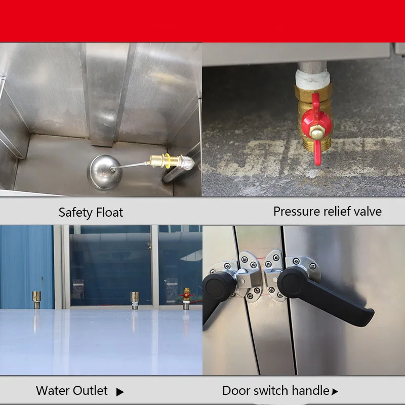 Deck Gas Commercial Steaming Rice Cabinet Stainless Steel Food Steamer Three