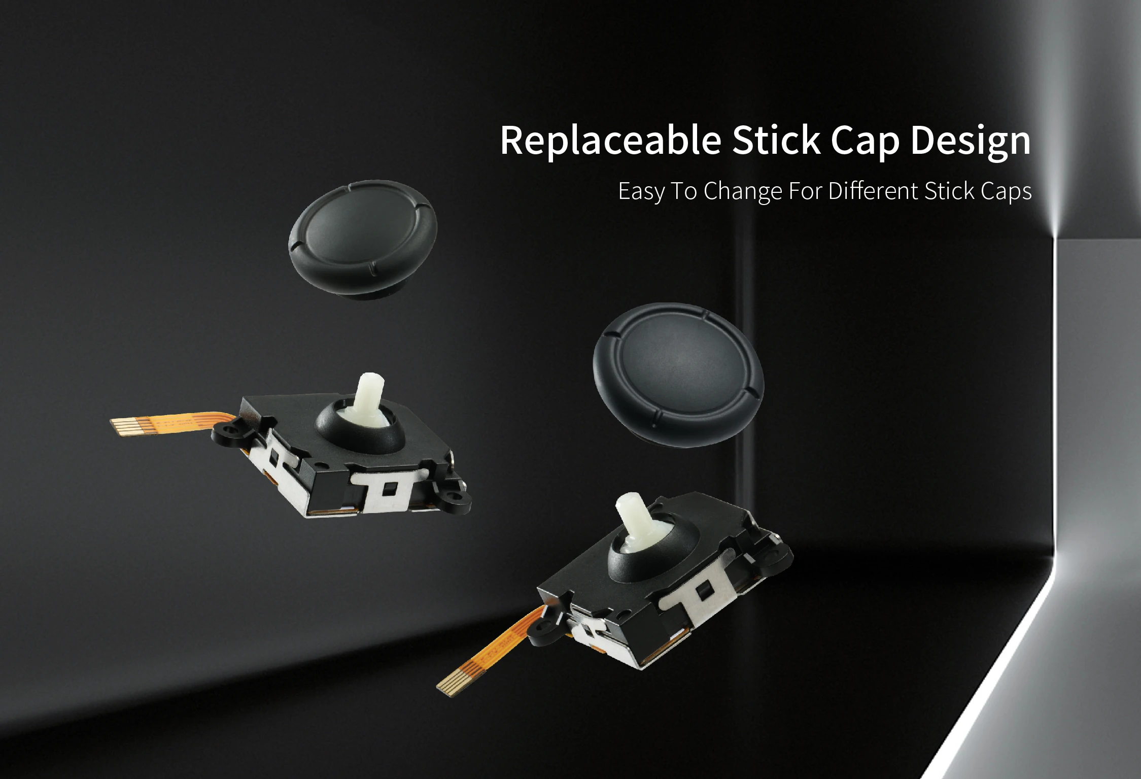 عصا التحكم GuliKit TMR Sensing NS40T لـ Joy-Con، استبدال ملحقات الألعاب مع أغطية عصا لجهاز Nintendo Switch، NS OLED / Lite