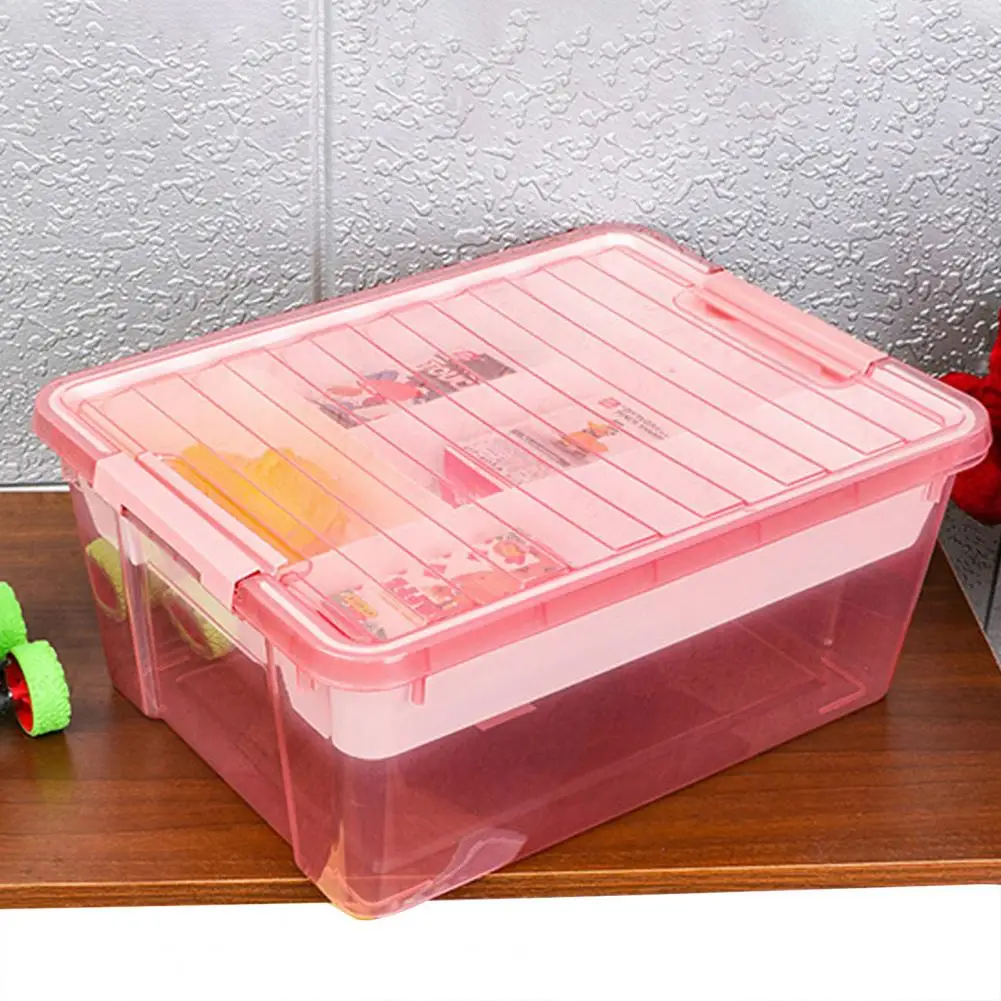 Plastic Storage Box With Divided Tray Large Capacity Transparent Stackable Toy Storage Bin Playroom Container Organizer With Lid