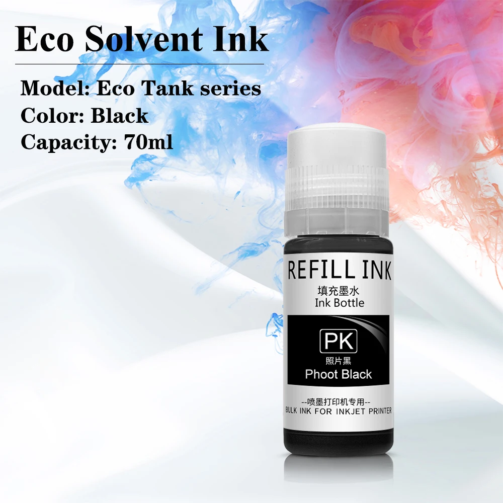 003 ET 70ml Eco solvent ink for epson ET-2720 ET-2760 ET-4700 ET-4760 ET-1500 WF3620 WF3640 WF7610 WF7620 WF7710 WF7720 printer