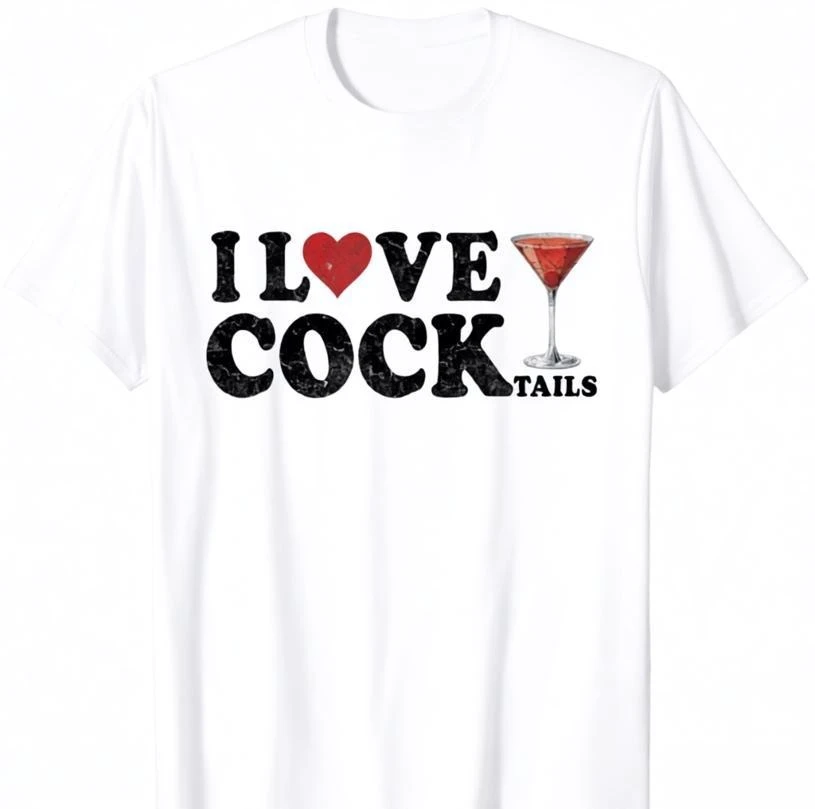 Lustiges Damen-T-Shirt mit dem Aufdruck "I Love Cocktails", humorvolles Trink-Witz-Design, bedrucktes, lässiges Kurzarm-T-Shirt, Y2k-Kleidung – Detail 4