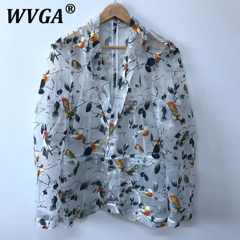 

WVGA весна лето новый мужской Tide Y2K Techwear пиджак с принтом персонализированный солнцезащитный крем ниша свободный шикарный повседневный костюм-пальто Ins W7454
