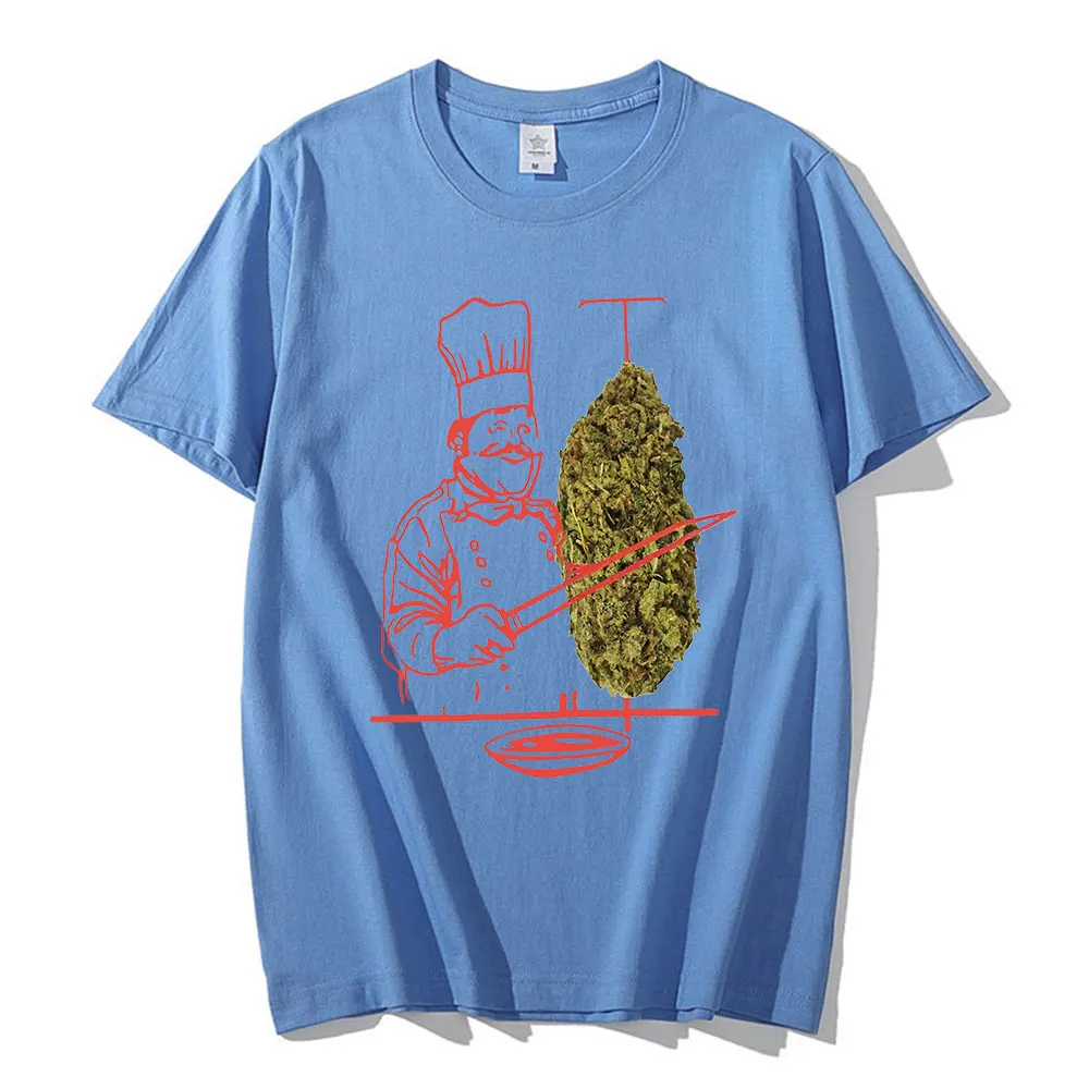 Funny Doner Kebab Weed Graphic Men T-Shirt Pure Cotton Short Sleeve T-shirts Summer Tee Shirt Oversize Harajuku Streetwear Tops