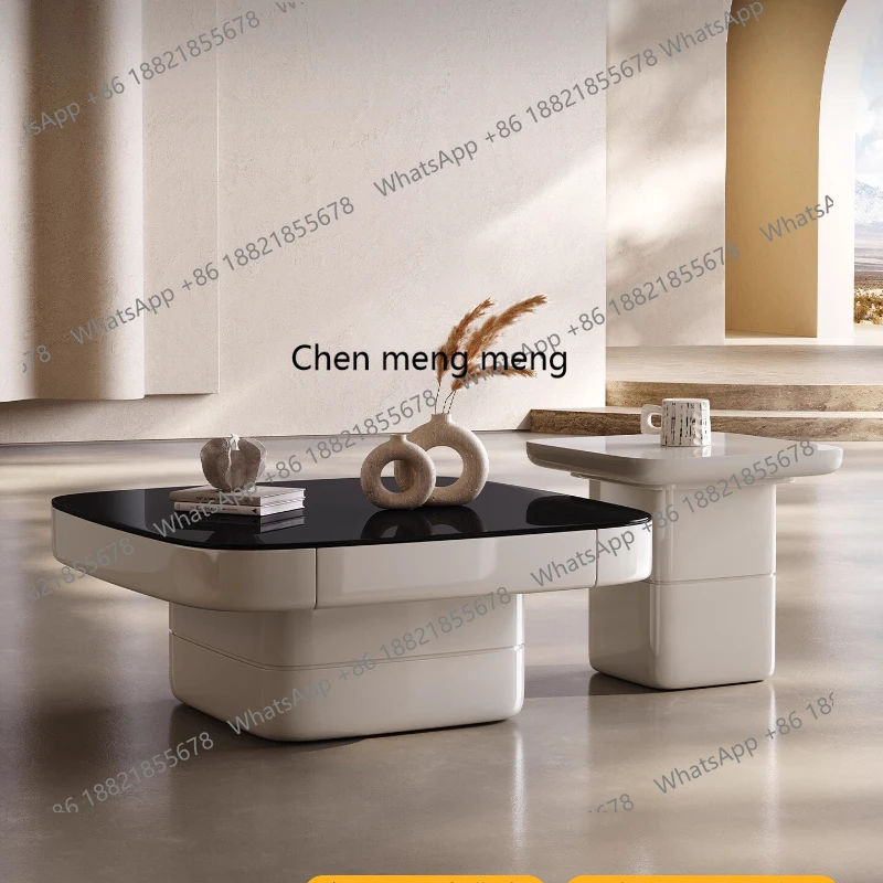 

Итальянский минималистичный журнальный столик для гостиной, сочетание журнального столика в скандинавском современном кремовом стиле