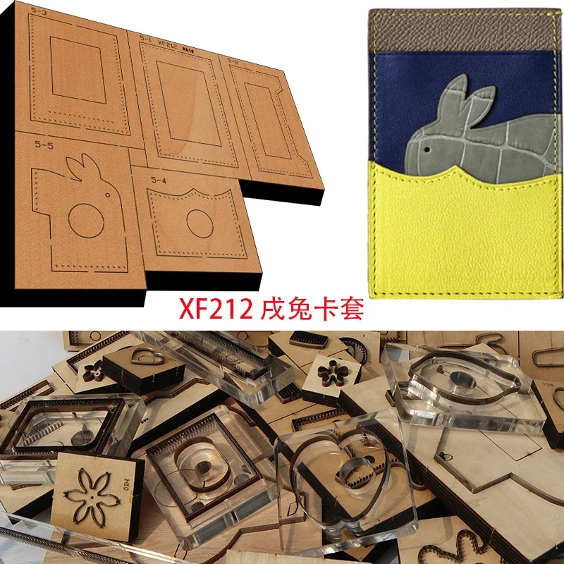 

Handmade Wooden Year of The Rabbit Card Purse Knife Die Leather Craft Punch Hand Tool Cut Knife Mould XF212 Leather Craft Tools