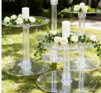 4pcs/set)Round Plinths Wedding Clear Acrylic Plinth Acrylic Plinths Display Stand for table decor qq 450