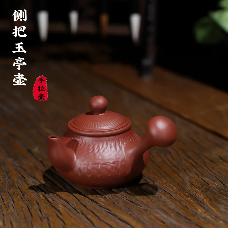 

120cc Chaozhou old f let side pull lasts a pot of run of mine ore pure manual hand pot of purple sand teapot kung fu