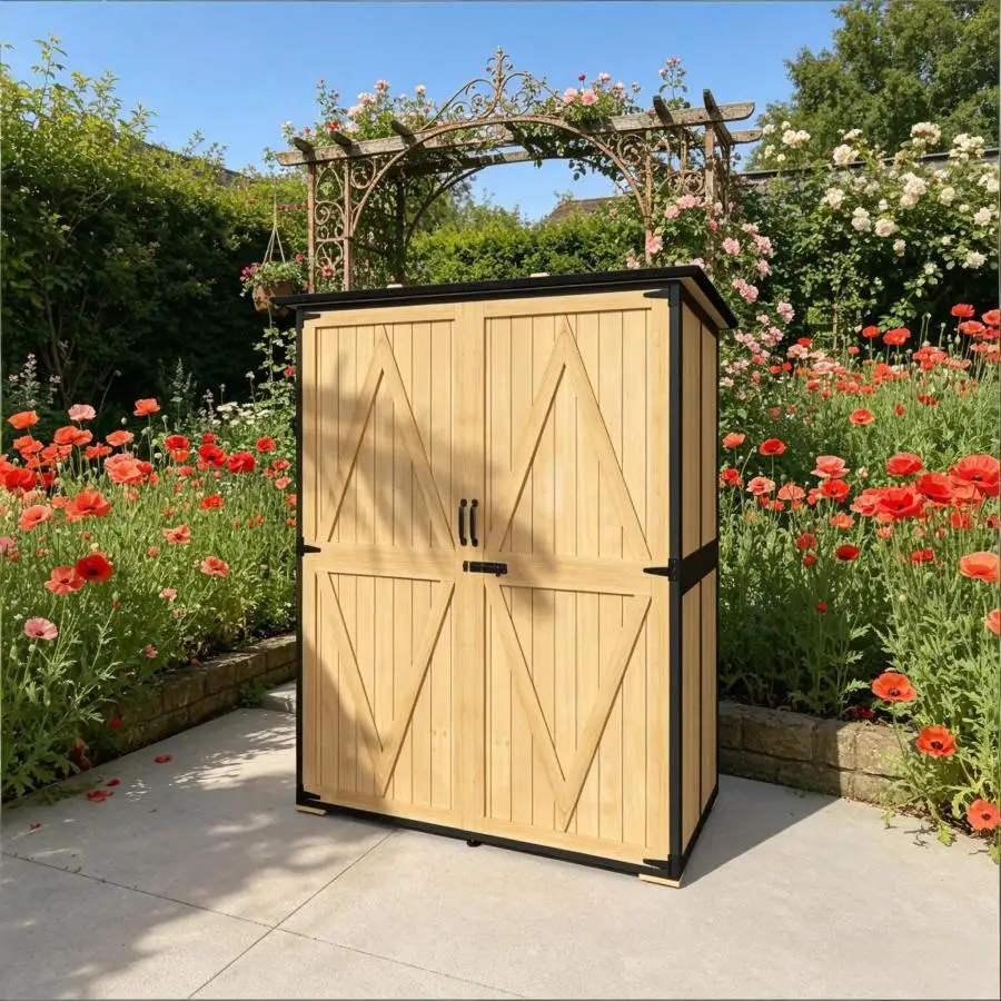 Robust Outdoor Shed, Garden Shed, Wooden Storage Shed For Garden, Backyard, Patio