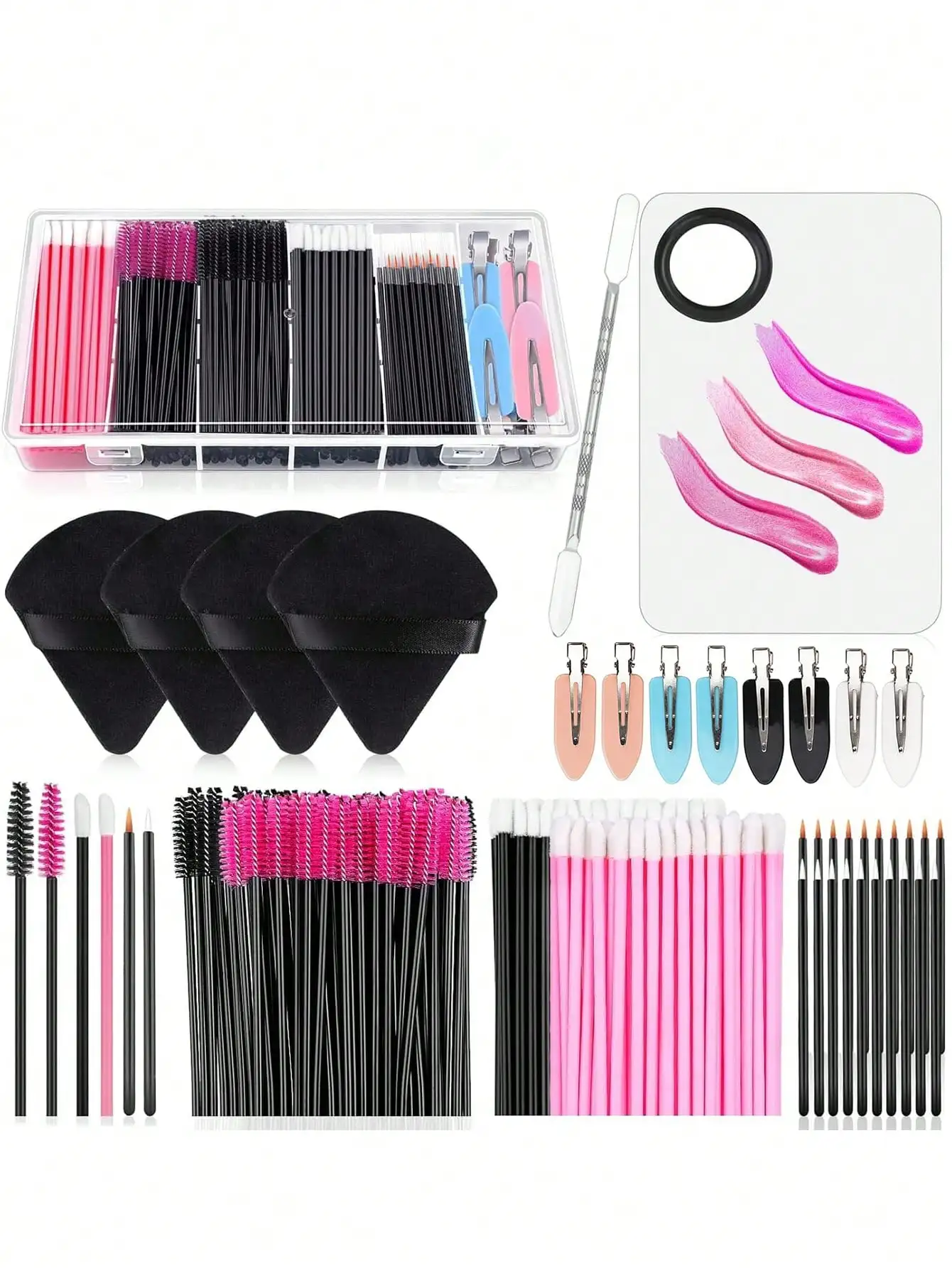 kit-de-ferramentas-de-maquiagem-descartaveis-​​de-varios-tipos-234-pecas-escova-para-cilios-aplicador-de-labios-esponja-para-po-suprimentos-para-manicure