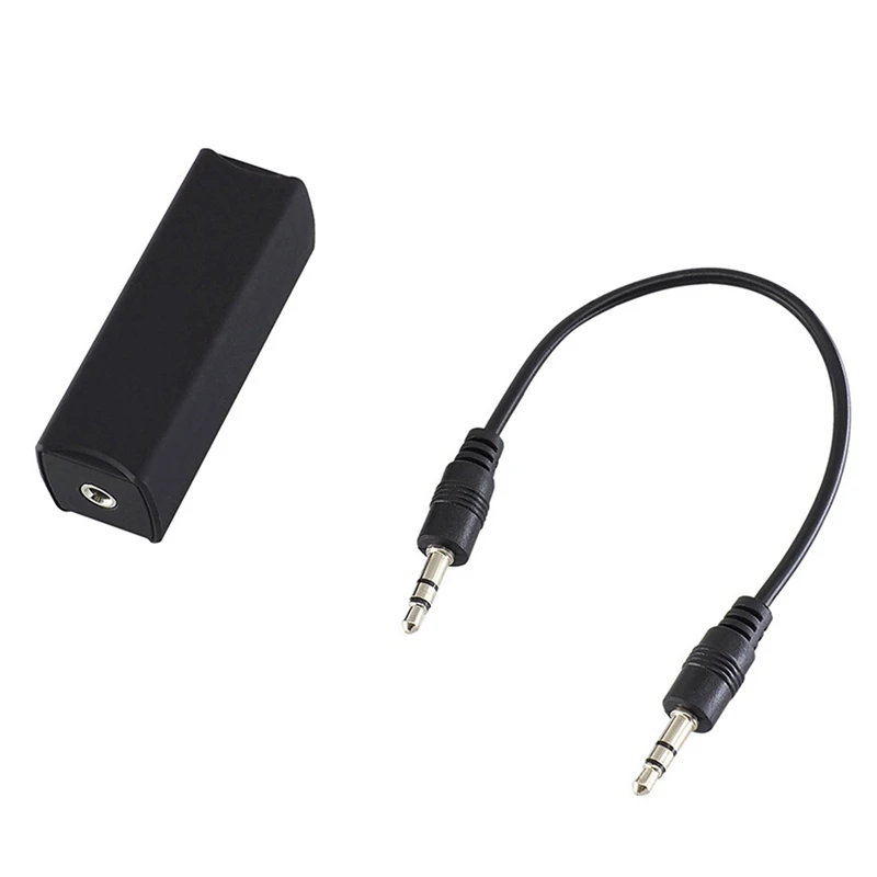 2X Ground Loop Noise Isolator Anti-Interference Safety Accessory With 3.5Mm Cable, Stereo Car Audio Auxiliary Cable