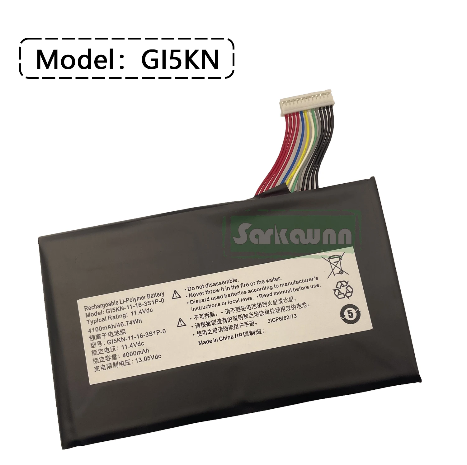 SARKAWNN GI5KN-11-16-3S1P-0 Laptop Battery For HASEE ZHAN Z7-KP7D2 Z7-KP7GT Z7-KP7EC GE5S02 GI5L002 Machenike F117-F2K mechrevo