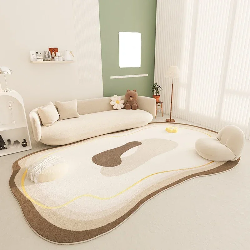 Japanese Wabi Sabi Style Special Shaped Carpet Living Room Light Luxury Coffee Table Carpets Home Bedroom Cream Wind Cloud Rug