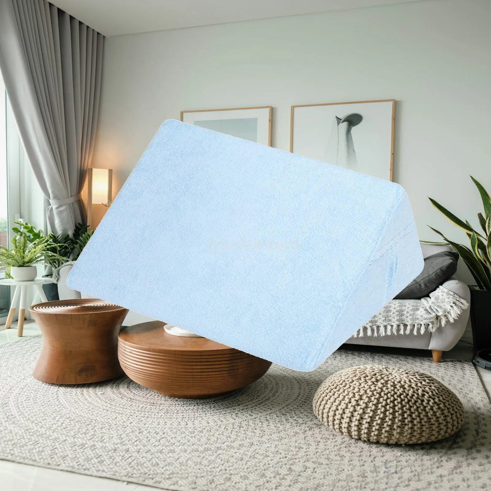 Cooling Patient Turning Cushion Cotton Cover Triangular Wedge Pillow for Injury Recovery Sleeping Comfort Support