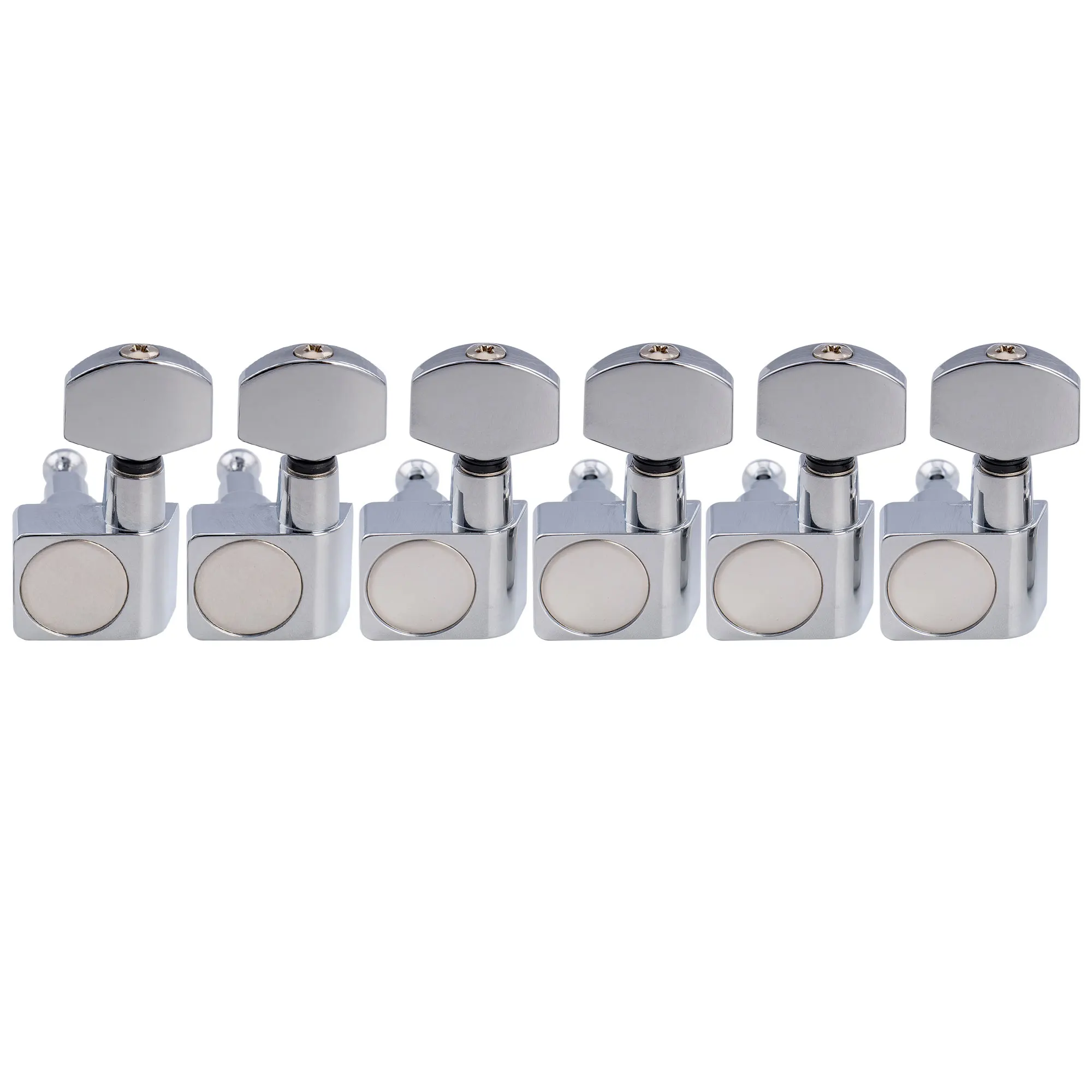 Musiclily Pro R18K Left-Handed 6-in-line 18:1 Ratio 2-Pin Full Sealed Staggered Guitar Tuners Machine Heads Tuning Pegs Keys