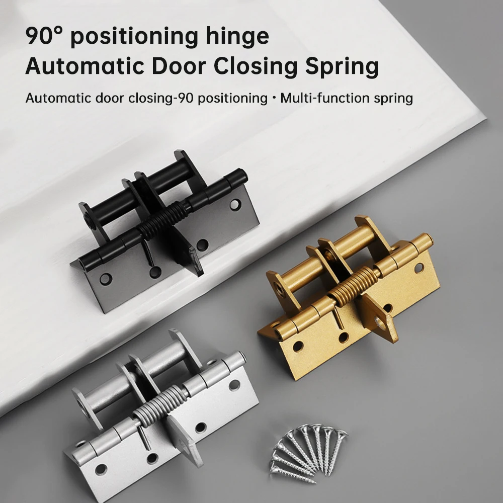 New Automatic Door Hinges with Screws,Residential Hinges for Doors Controls Multifunctional Adjustable Spring Positioning