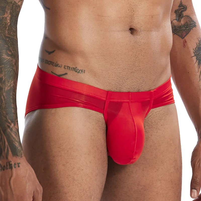 Männliche Slips, Herren-Unterhosen, Unterwäsche, bequem, Übergröße, stilvoller Bikini, niedrige Taille, Ausbuchtungsbeutel, Höschen, solide Tangas