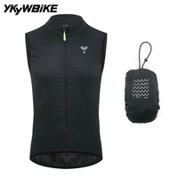 YKYWBIKE 2025 Men's Windproof Cycling Gilet YKK 2-way Zipper Breathable Road Bike Vest Bicycle Windbreaker MTB Vest Portable