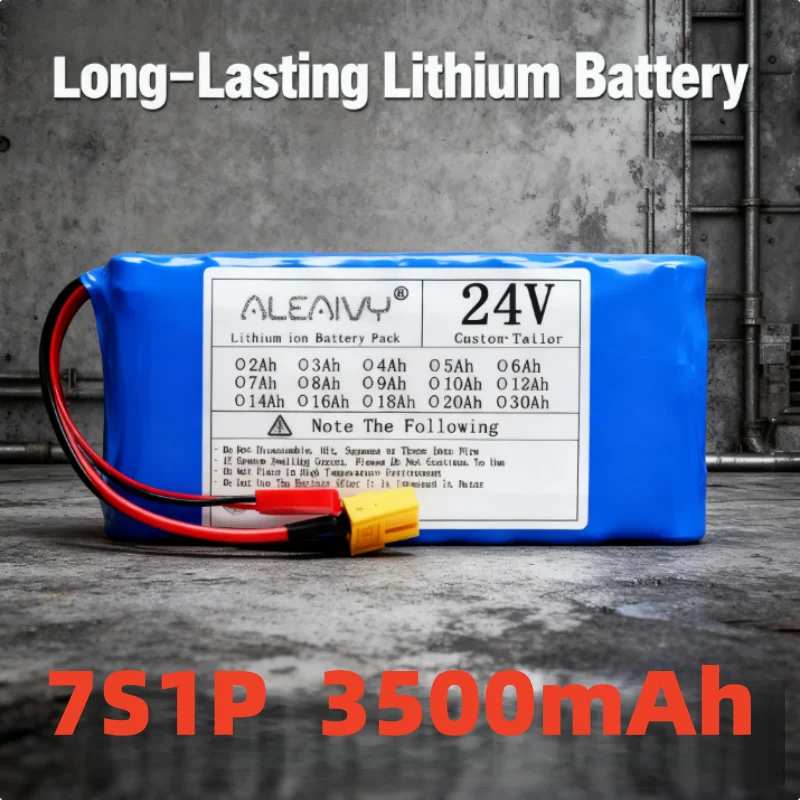

New 7S1P 24V 3500mAh 18650 Li-ion Battery Pack with BMS & Charger for Electric Power Tools System ultra-large capacity