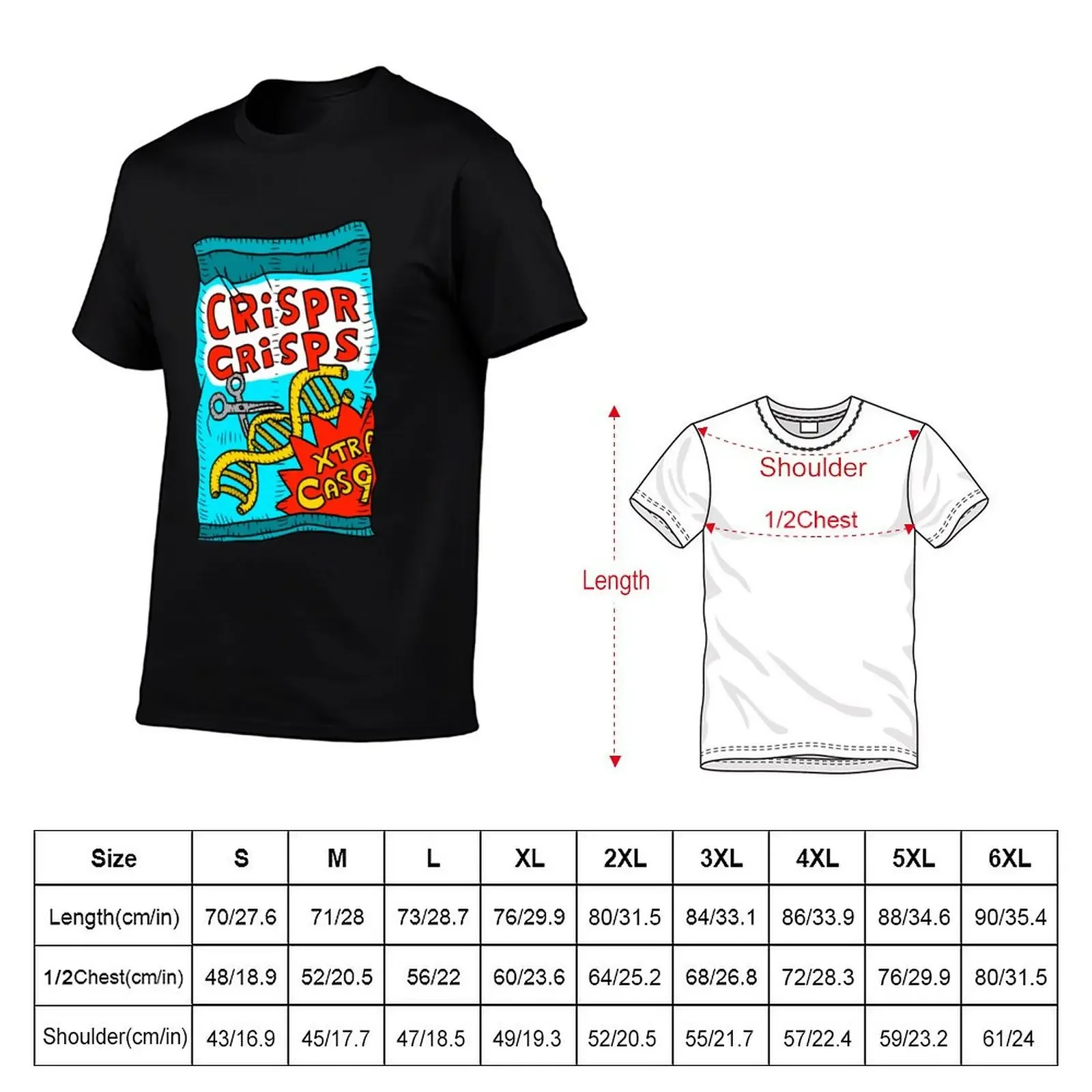 crispr cas9 crisps T-Shirt summer top customizeds slim fit t shirts for men