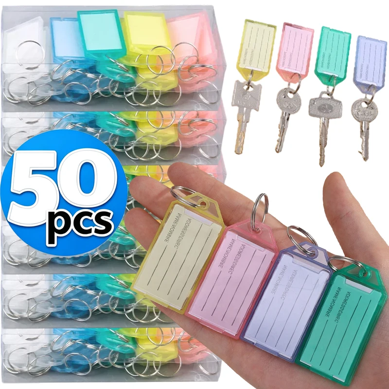 Writeable Number Marking Key Tags Anti‑Lost Key Identifiers Plastic Key Labels Keyring for Luggage Office Classification Storage