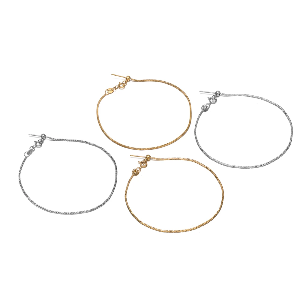 4 Stück 304 Edelstahl 18cm Verstellbare Schlangenknochenketten Ohrhaken für DIY Armbandverbinder Schmuckherstellung Fußkettchen Zubehör – Detail 4