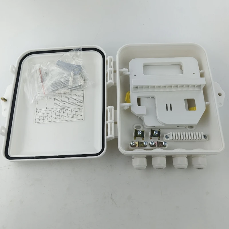 

Nap Box Fiber Optic Splitter Box PLC Outdoor Indoor Fiber Optic Terminal Box PLC Distribution Box 12 Core FTTH Box-AC17