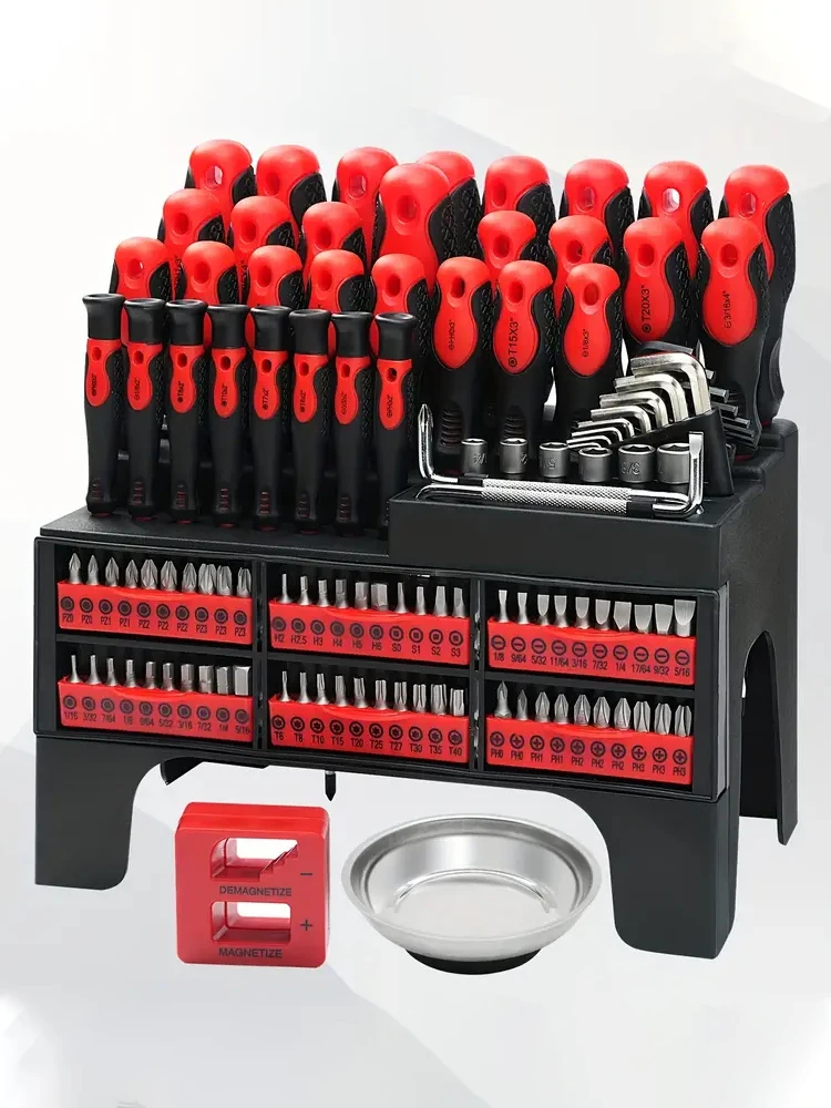 118Pcs Magnetic Screwdriver Set Precision Screwdriver Set Nut Driver And Bit Set Hex Wrench Kit With Storage Rack