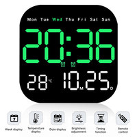 Digital Wall Clocks Temperature Date Week Display Electronic Table Clock With Remote Control 12/24H Wall-mounted LED Alarm Clock