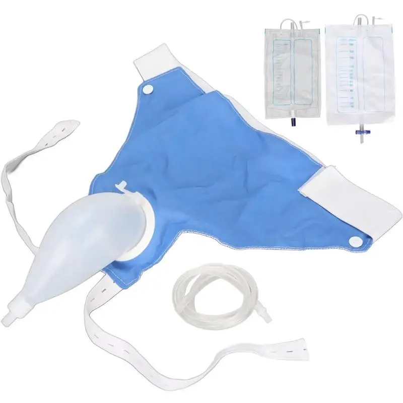 Silicone Urine Collector For Men Wearable Urinal Bag Leakproof Urinary Drainage Device Pee Holder Bedridden Urinary Catheter Bag