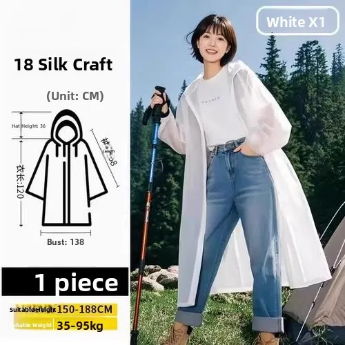 

Thickened Long Raincoat Portable Disposable Adult Outdoor Travel Rain Poncho Mountain Climbing New Model Breathable EVA Material