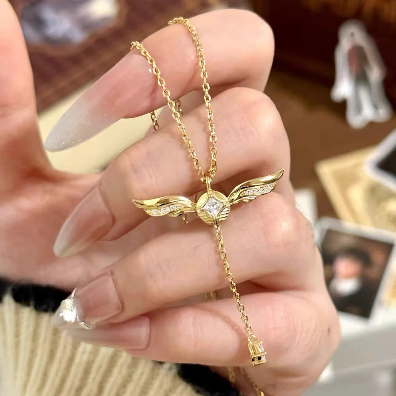 FTCY Fashion Golden Snitch Pendant Necklace For Women Men Stainless Steel Collarbone Chain Jewelry Gifts