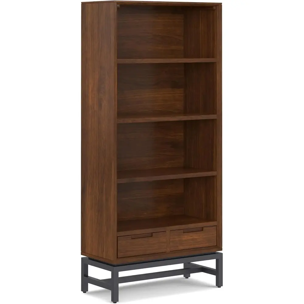 

Banting Bookcase - 66 inch Tall Solid Walnut Veneer and Metal Bookshel, Industrial Storage or Living Room, Study Room or Oice wi